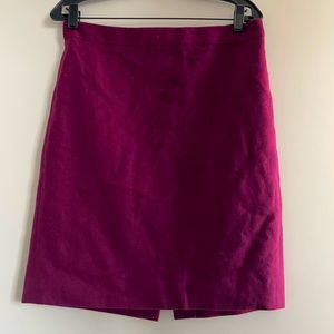 Maroon J. Crew Wool Pencil Skirt